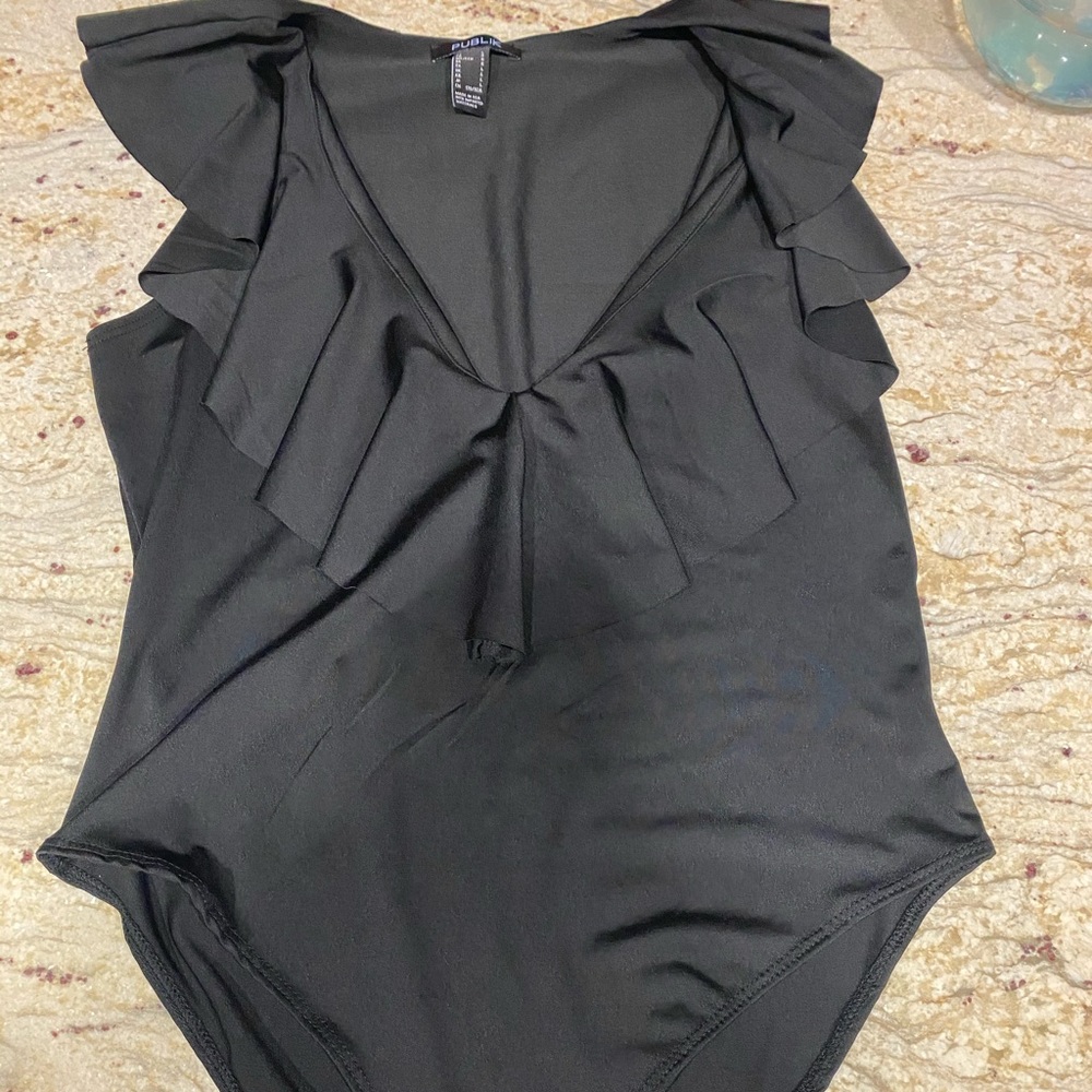 Black Bodysuit V neck